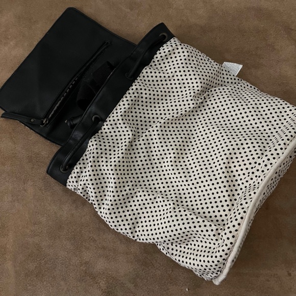 Madden Girl Black Floral Backpack with Polka Dot Interior - Picture 7 of 16